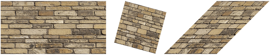 Various affine transforms applied to the brick texture